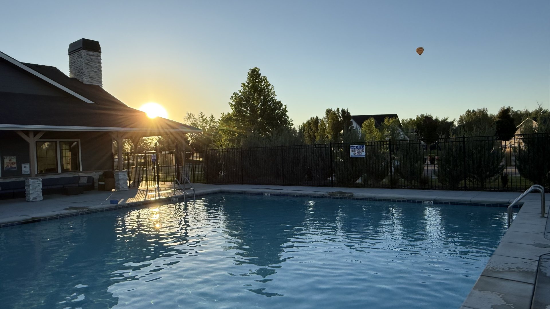 Community pool at sunset, Treasure Valley